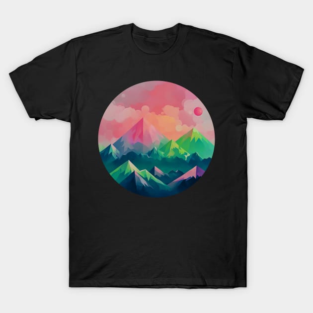 Nature's Kaleidoscope: Contemporary Mountain Prints T-Shirt by yambuto